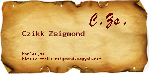 Czikk Zsigmond névjegykártya